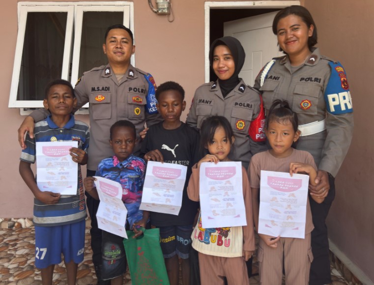 Subsatgas Keladi Sagu bersama dengan Subsatgas Si Ipar ORC 2025 Polresta Jayapura Kota bersinergi edukasi anak-anak putus sekolah